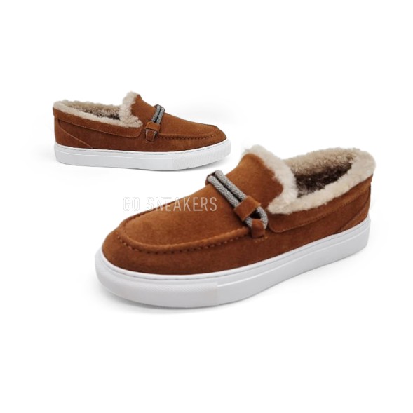 Унисекс зимние мокасины Brunello Cucinelli Moccasins Winter Brown
