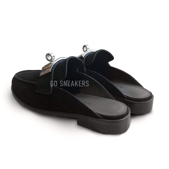 Женские сабо Hermes Suede Sabo Black