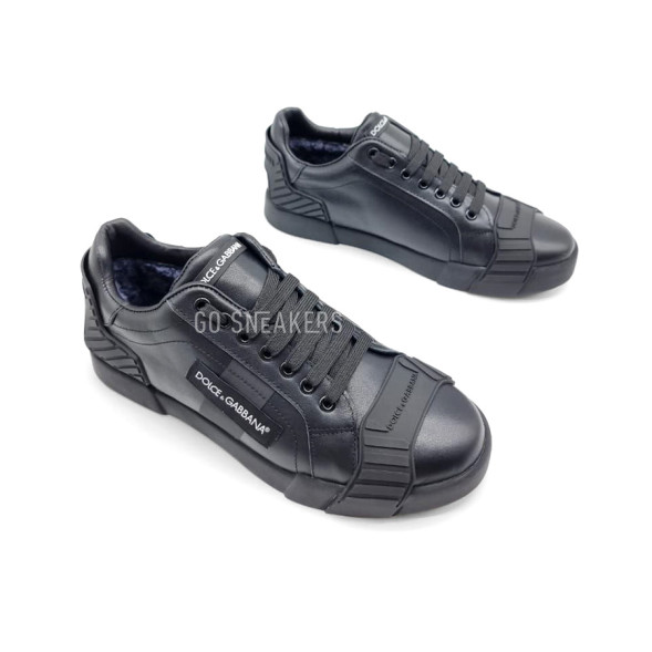 Мужские зимние кроссовки Dolce &amp;amp; Gabbana Man Winter Leather Black