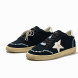 Женские кеды Golden Goose Ball Star With Silver Micro-Crystal Suede Black