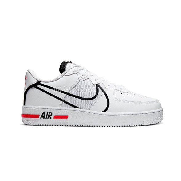 Унисекс кроссовки Nike Air Force 1 React White Black Red