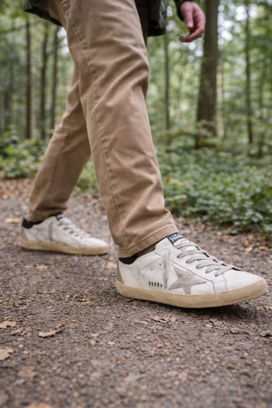 Мужские кеды Golden Goose Super-Star Men's Black Heel Tab