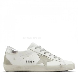 Golden Goose Super-Star With Silver Heel Tab and Metal Stud Lettering