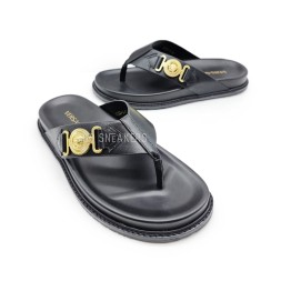 Versace Flip-flops Leather Black/Gold