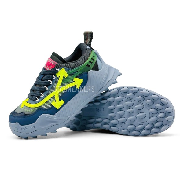 Женские кроссовки Off-White ODSY-1000 Woman Navy/Yellow