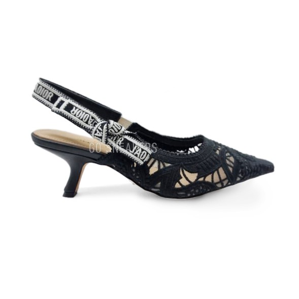 Женские босоножки Dior Textile Knitted Transparent Black