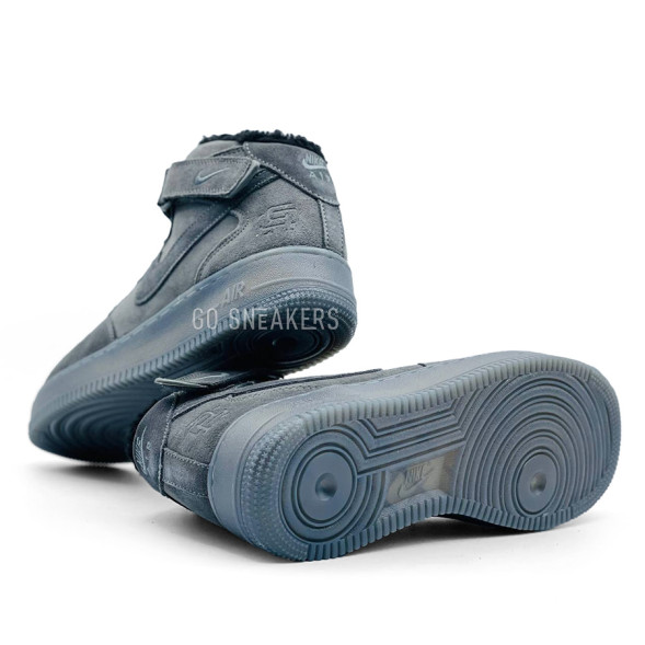 Мужские зимние кроссовки Nike Air Force Suede Man Winter Dark Grey