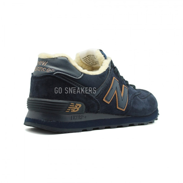 Мужские зимние кроссовки New Balance 574 Navy-Gold