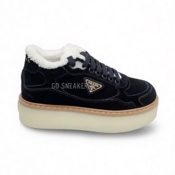 Prada Platform Suede Winter Black