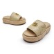 Женские шлепки Gucci Flip-flops Platform Double G Beige