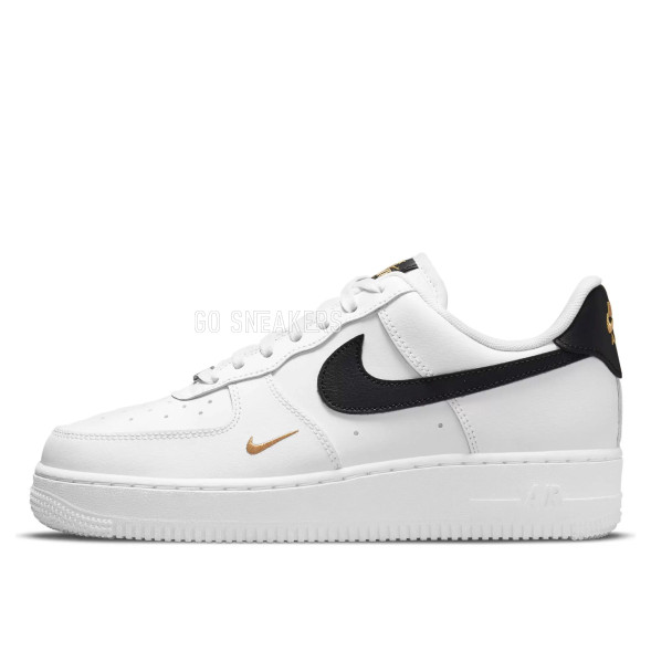 Унисекс кроссовки Nike Air Force 1 Low 07 Essential White Black Gold Mini Swoosh