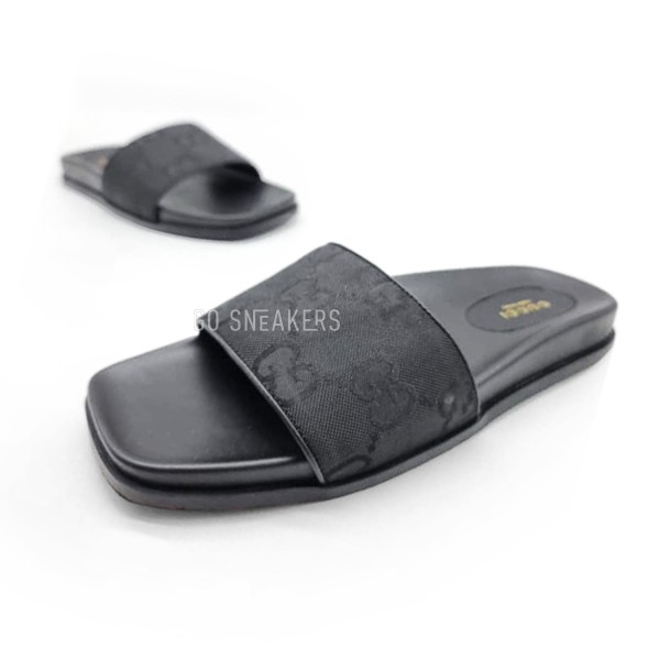 Женские шлепки Gucci Flip-flops Textille Black