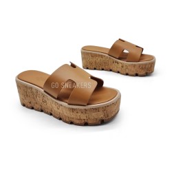 Hermes Flip-flops Wood Brown