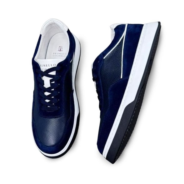 Мужские кроссовки Brunello Cucinelli Leather/Suede Navy