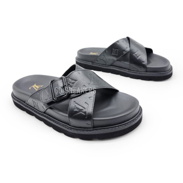 Мужские шлепки Louis Vuitton Flip-flops X Leather Black