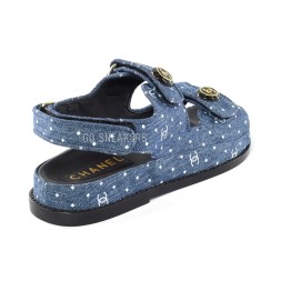 Chanel Sandals Jeans Blue