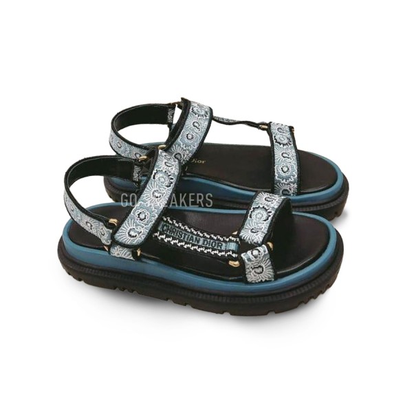 Женские сандалии Dior Dioriviera Black/Blue Floral