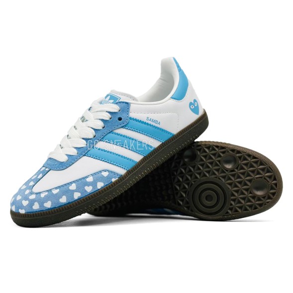 Женские кеды Comme des Garcons x Adidas Samba WMNS White/Blue