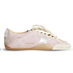 Golden Goose True-Star in Pastel Pink Suede With Silver Star and Heel Tab